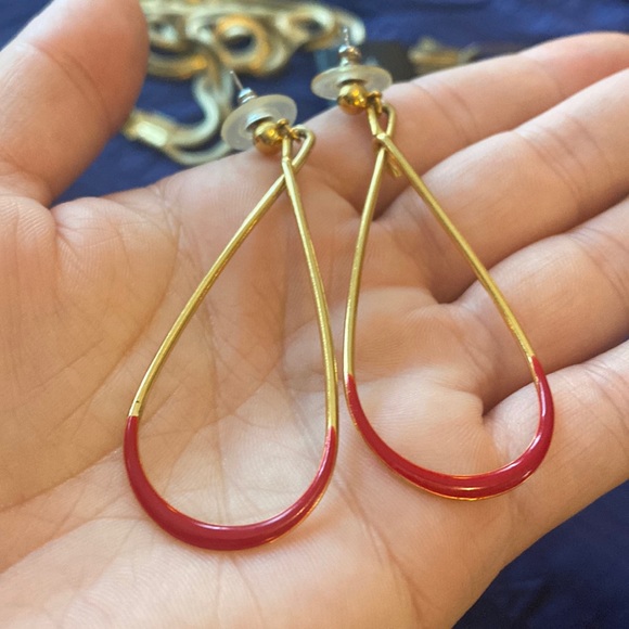 ❤️Vintage gold enameled earrings - Picture 5 of 11